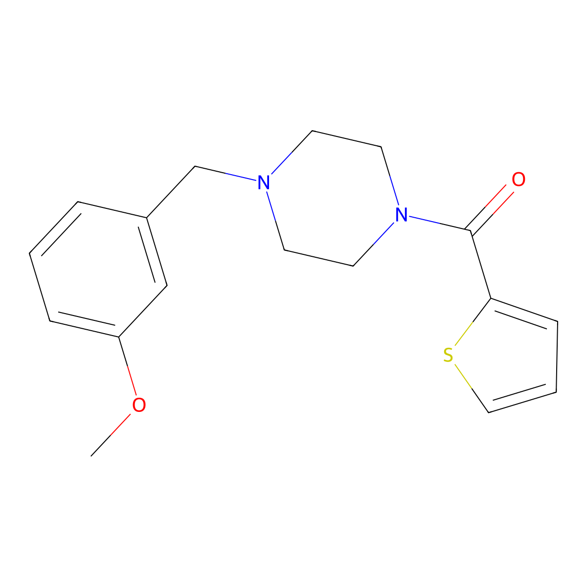 [4-[(3-Methoxyphenyl)methyl]piperazin-1-yl]-thiophen-2-ylmethanone molecular structure, CAS 380625-32-1