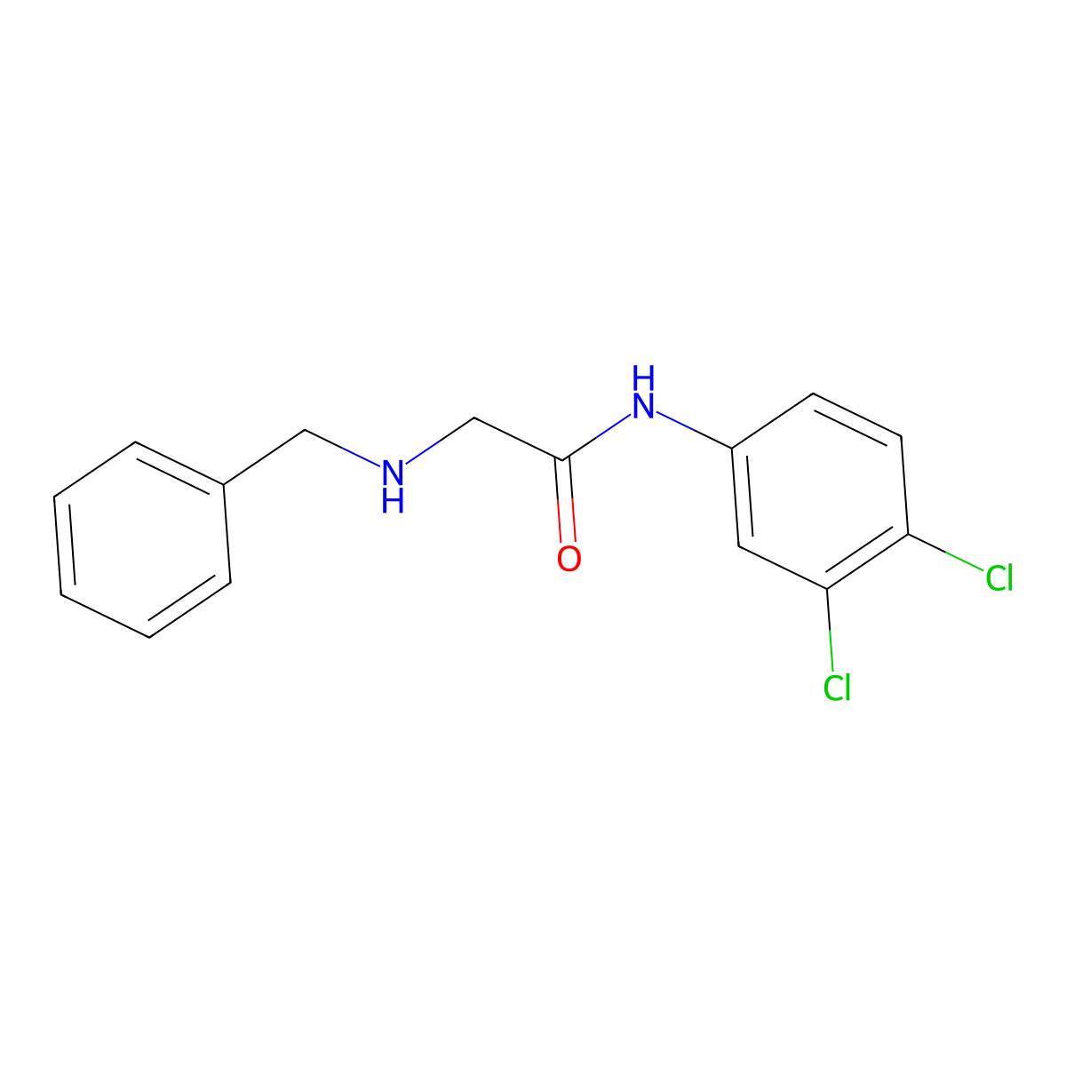 2-(benzylamino)-N-(3,4-dichlorophenyl)acetamide molecular structure, CAS 380626-09-5