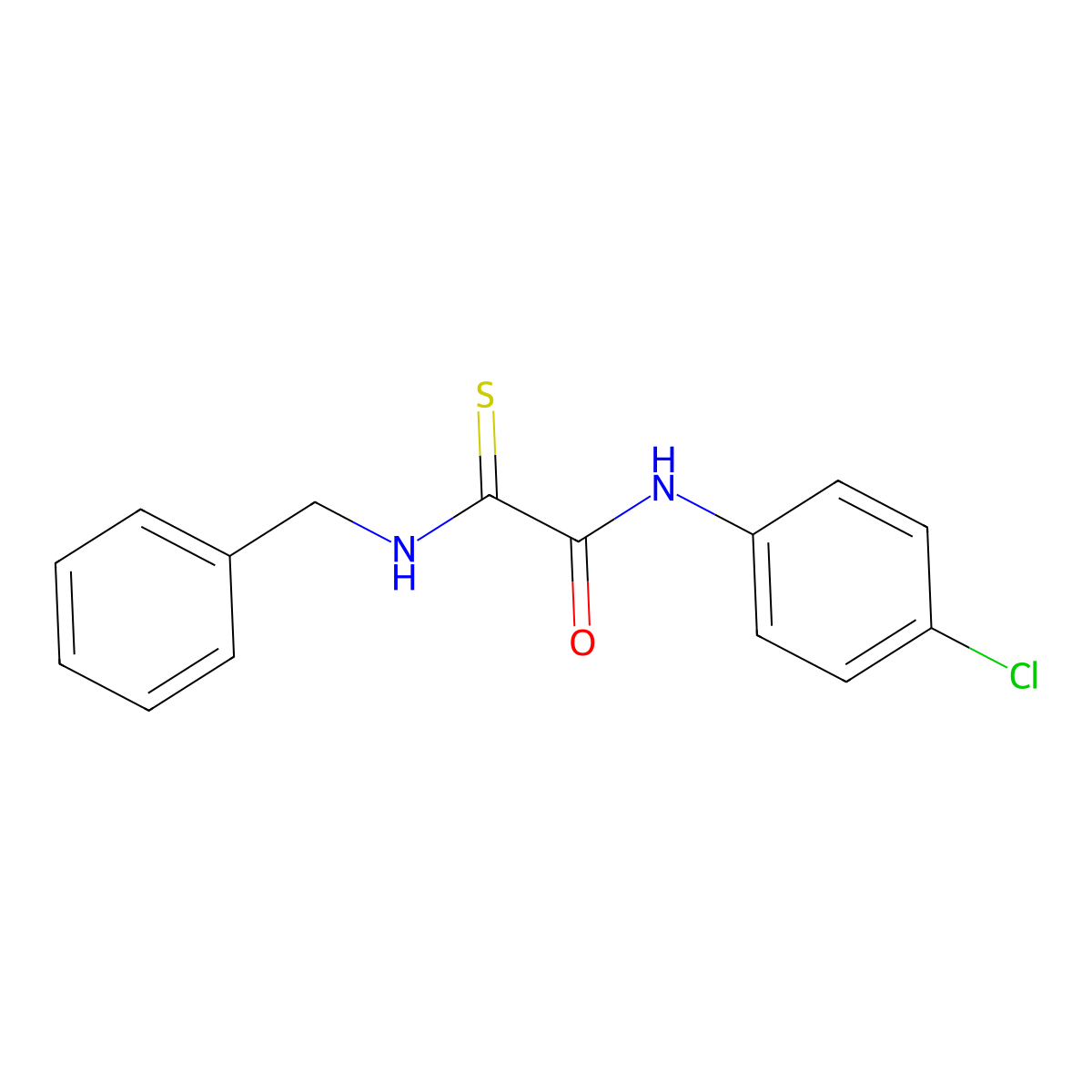 2-(benzylamino)-N-(4-chlorophenyl)-2-thioxoacetamide molecular structure, CAS 380626-11-9