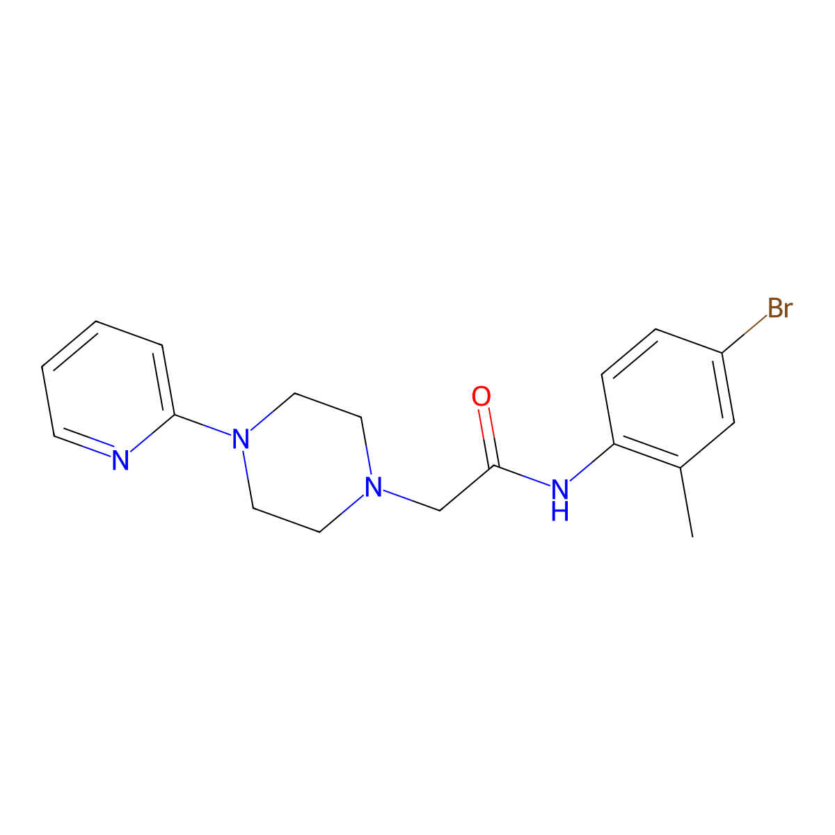 N-(4-bromo-2-methylphenyl)-2-[4-(2-pyridinyl)piperazino]acetamide molecular structure, CAS 380626-12-0