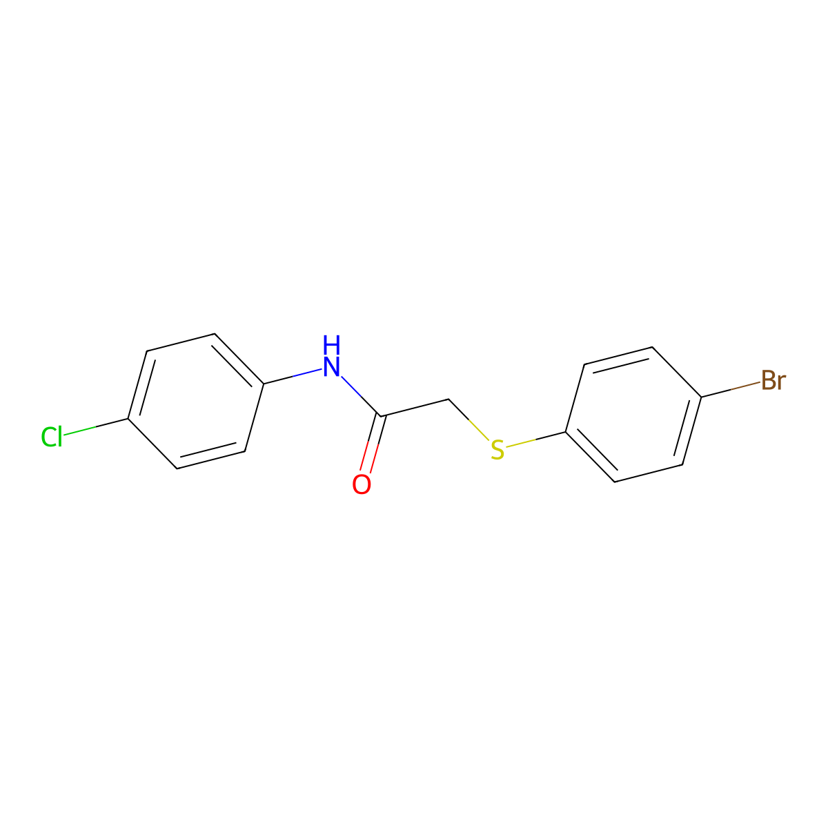 2-[(4-bromophenyl)sulfanyl]-N-(4-chlorophenyl)acetamide molecular structure, CAS 380626-13-1