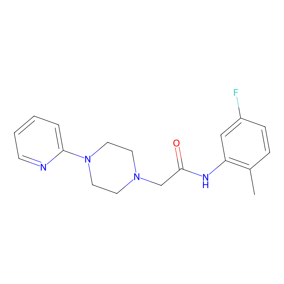 N-(5-fluoro-2-methylphenyl)-2-[4-(2-pyridinyl)piperazino]acetamide molecular structure, CAS 380626-14-2