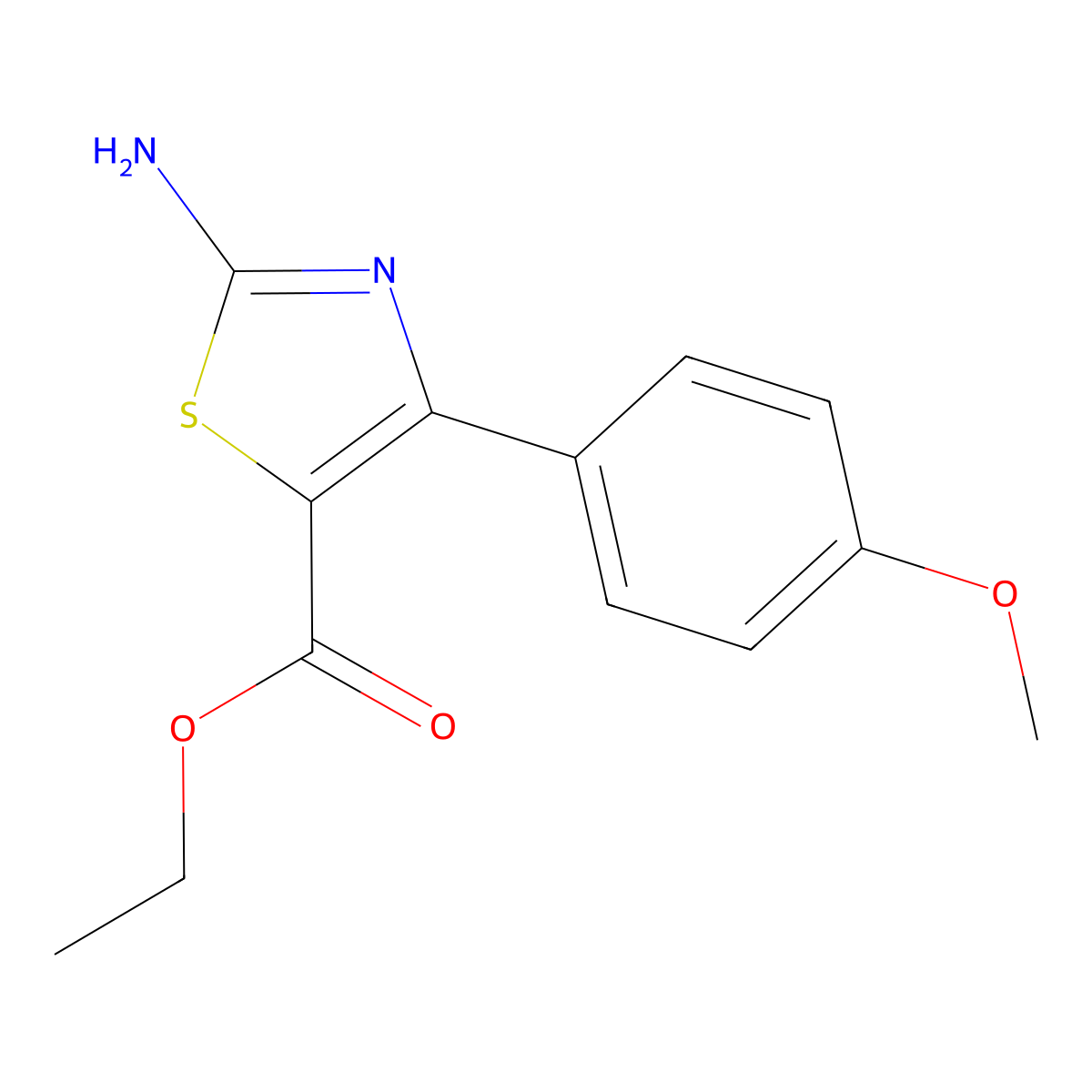 Ethyl 2-amino-4-(4-methoxyphenyl)-1,3-thiazole-5-carboxylate molecular structure, CAS 380626-32-4