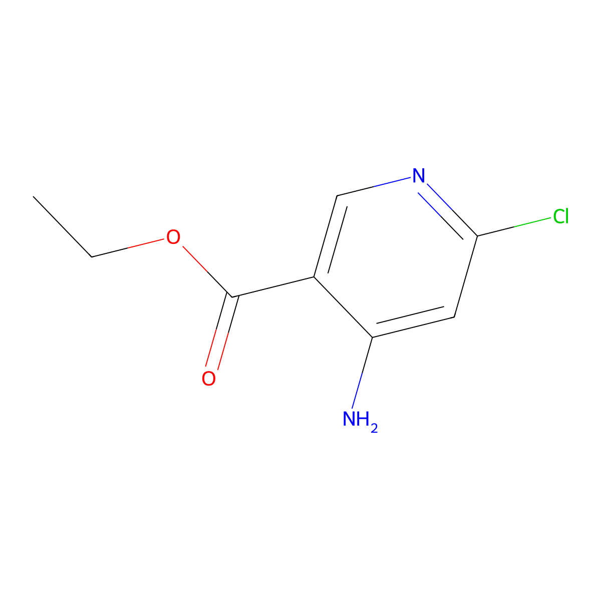 Ethyl 4-amino-6-chloronicotinate molecular structure, CAS 380626-81-3