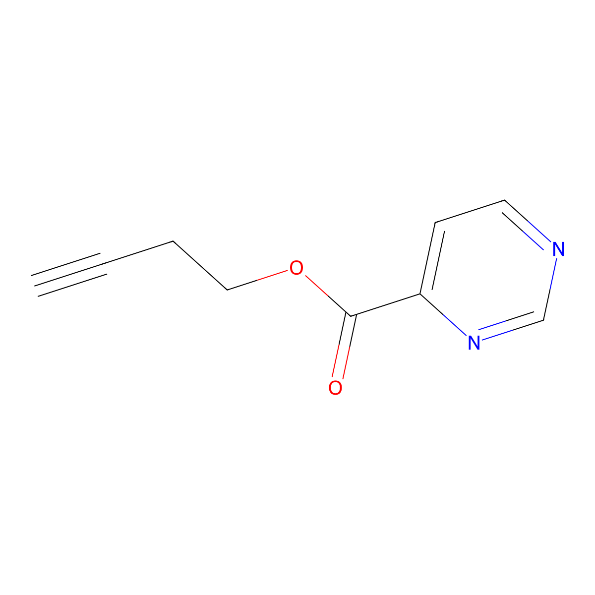 4-Pyrimidinecarboxylic acid 3-butynyl ester molecular structure, CAS 380626-82-4