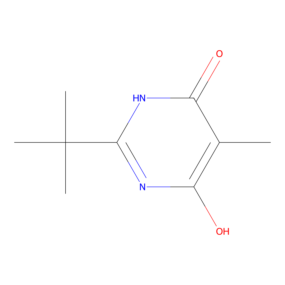 2-Tert-butyl-5-methyl-4,6-pyrimidinediol molecular structure, CAS 380626-85-7
