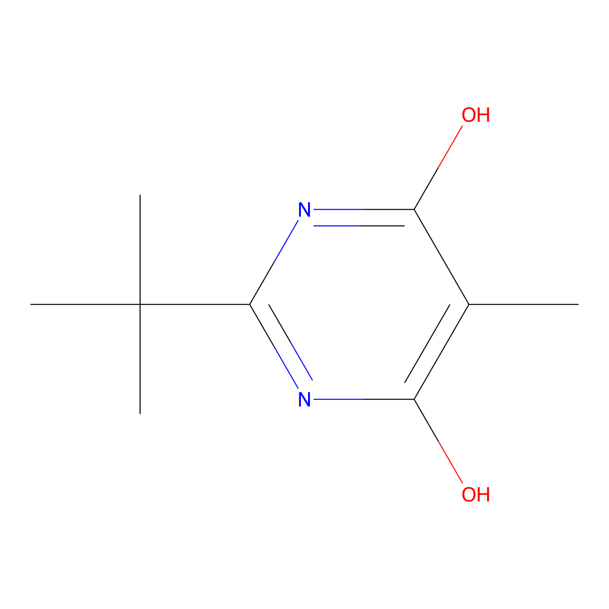 2-Tert-butyl-5-methyl-4,6-pyrimidinediol molecular structure, CAS 380626-85-7