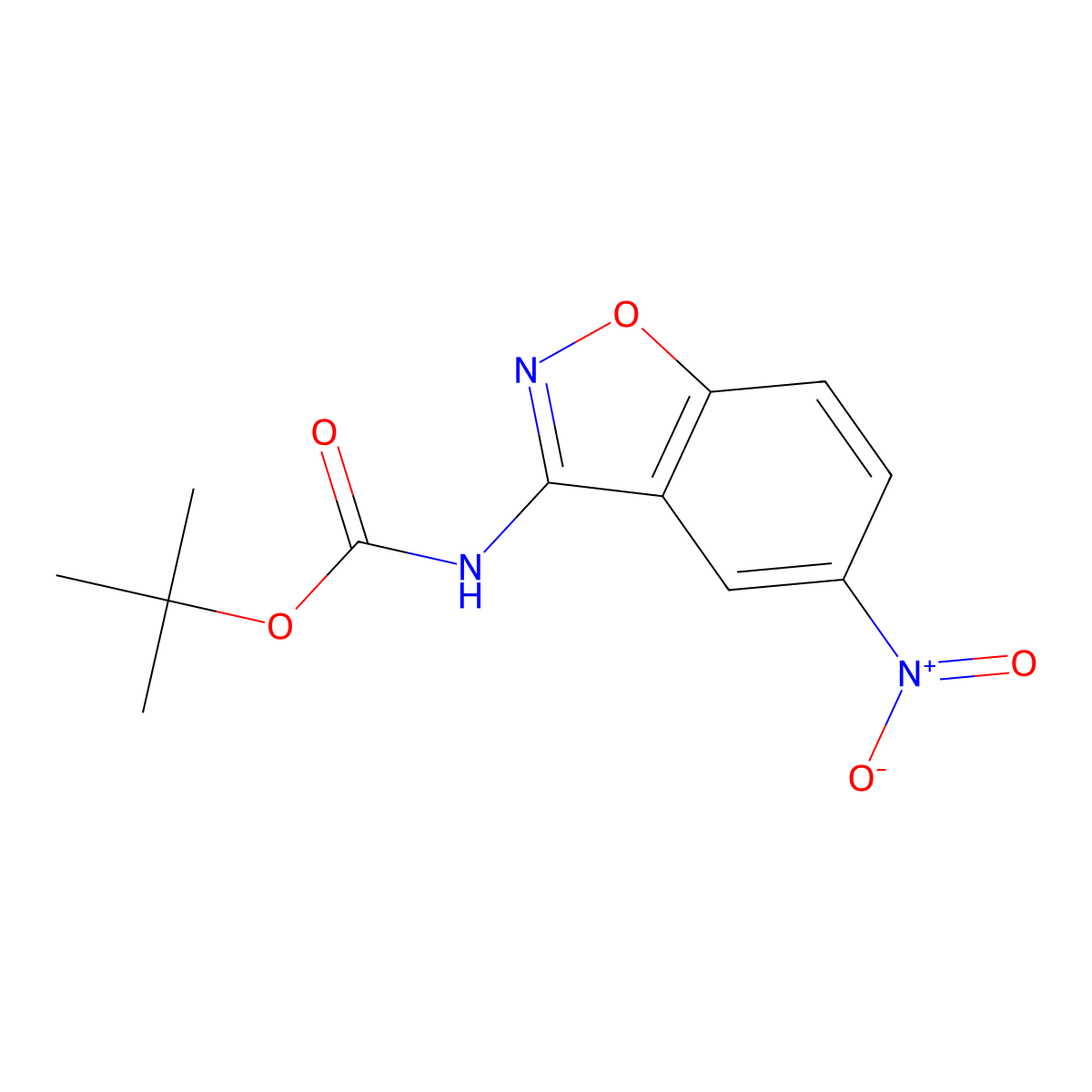 tert-Butyl (5-nitrobenzo[d]isoxazol-3-yl)carbamate molecular structure, CAS 380629-72-1