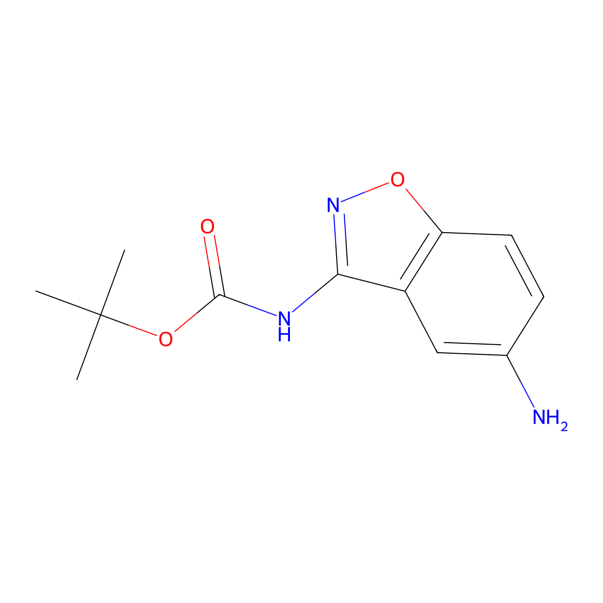 (5-Aminobenzo[d]isoxazol-3-yl)carbamic acid tert-butyl ester molecular structure, CAS 380629-73-2