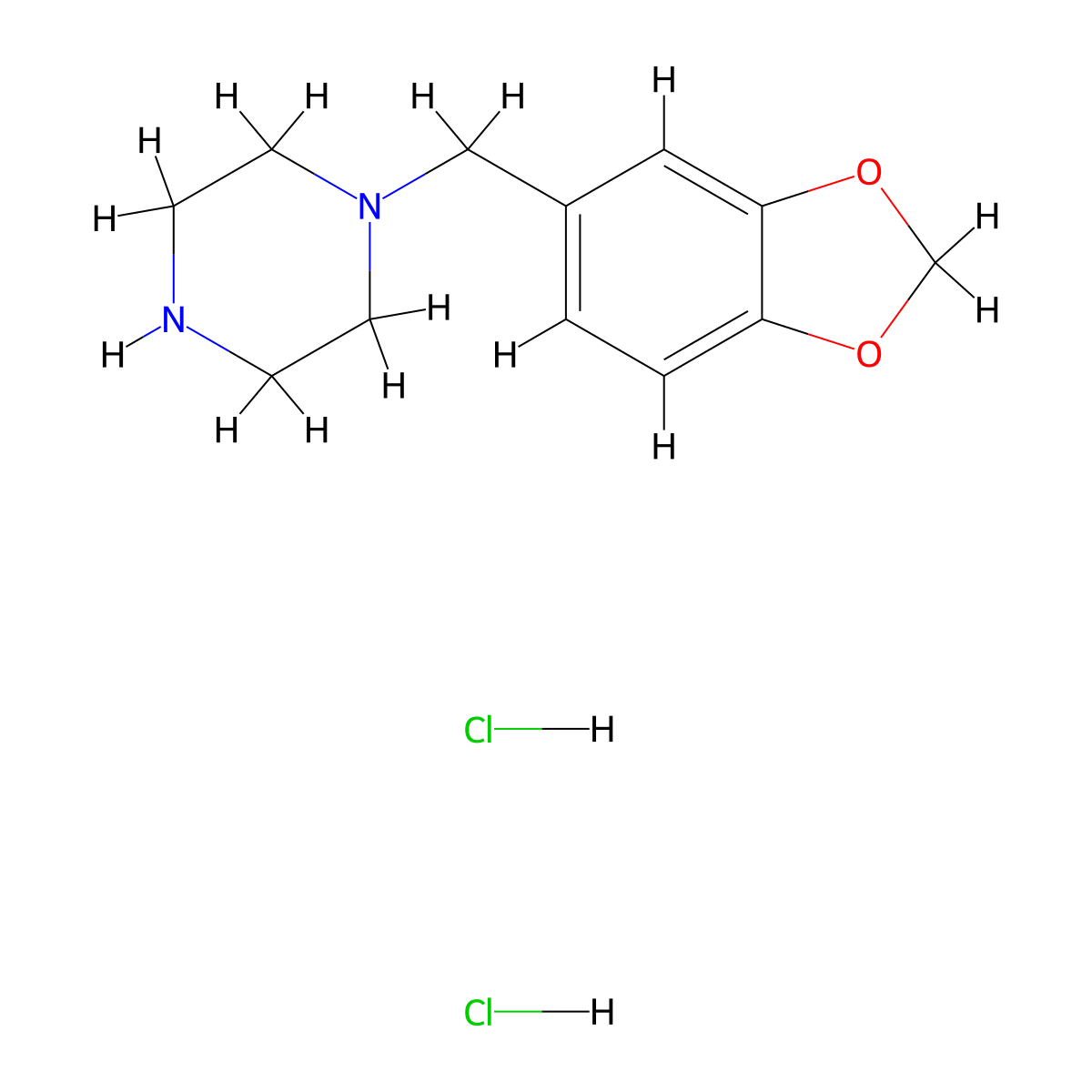 Mdbzp dihydrochloride molecular structure, CAS 38063-96-6