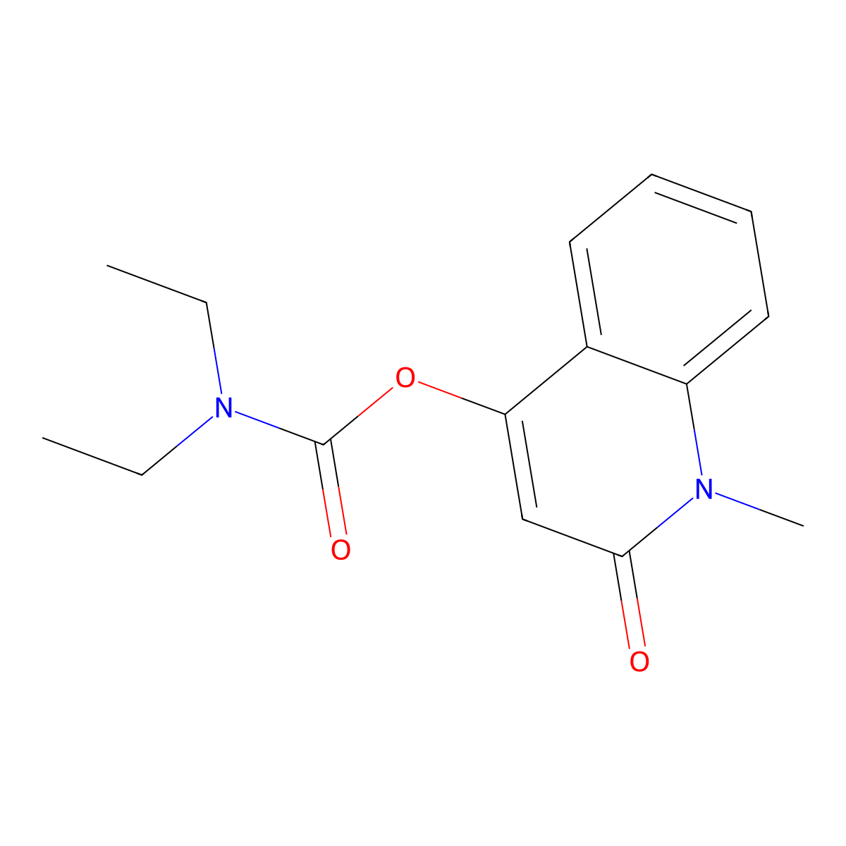 1-Methyl-2-oxo-1,2-dihydro-4-quinolinyl diethylcarbamate molecular structure, CAS 380631-20-9