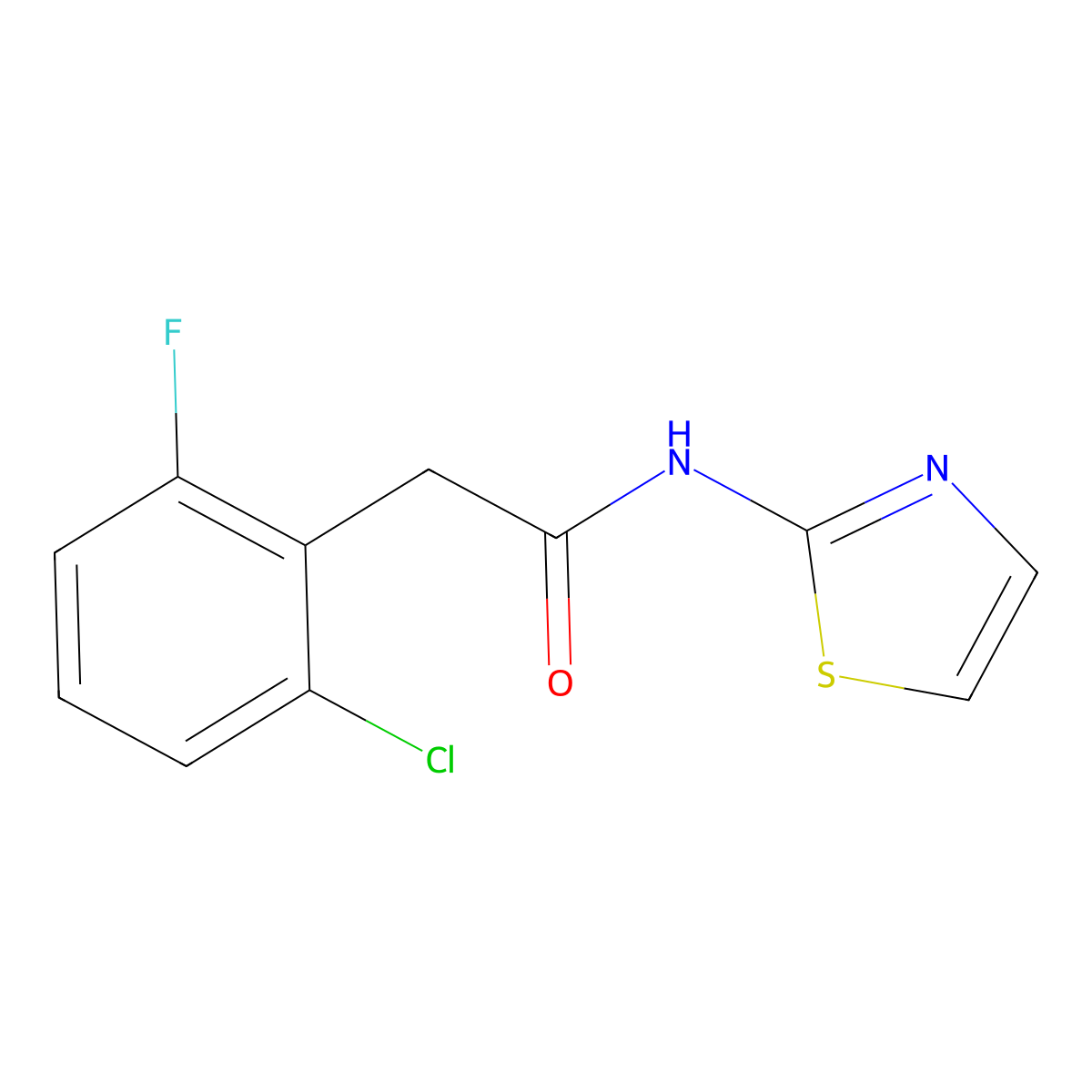 2-(2-chloro-6-fluorophenyl)-N-(1,3-thiazol-2-yl)acetamide molecular structure, CAS 380631-84-5