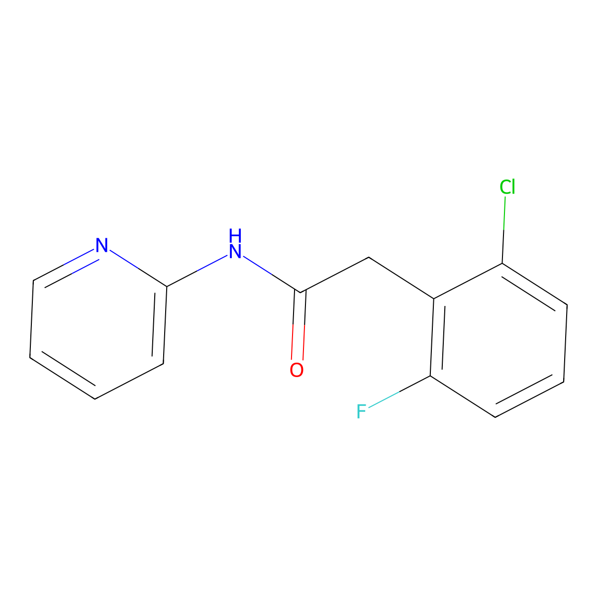 2-(2-chloro-6-fluorophenyl)-N-pyridin-2-ylacetamide molecular structure, CAS 380631-86-7