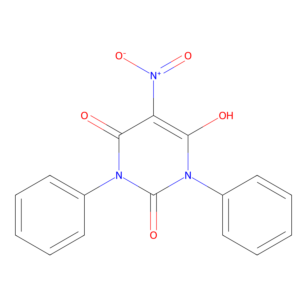 6-hydroxy-5-nitro-1,3-diphenyl-2,4(1H,3H)-pyrimidinedione molecular structure, CAS 380632-21-3