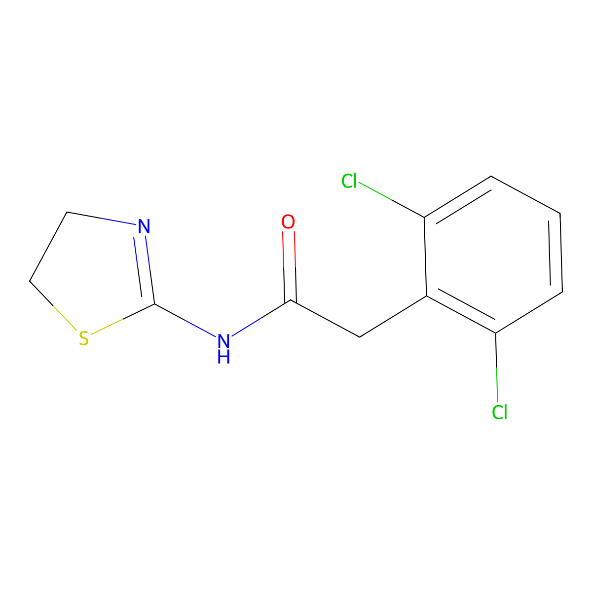 2-(2,6-dichlorophenyl)-N-(4,5-dihydro-1,3-thiazol-2-yl)acetamide molecular structure, CAS 380633-56-7