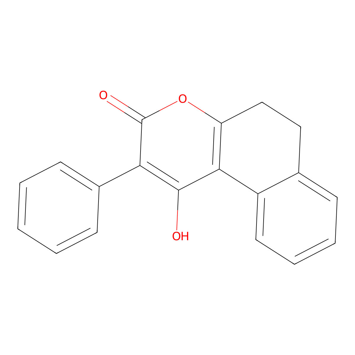 1-hydroxy-2-phenyl-5,6-dihydro-3H-benzo[f]chromen-3-one molecular structure, CAS 380633-80-7