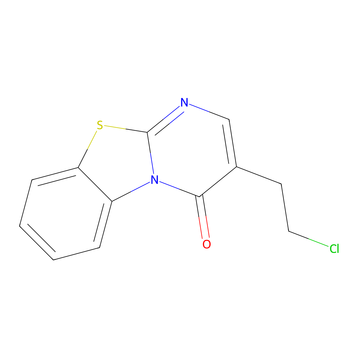 3-(2-chloroethyl)-4H-pyrimido[2,1-b][1,3]benzothiazol-4-one molecular structure, CAS 380633-90-9