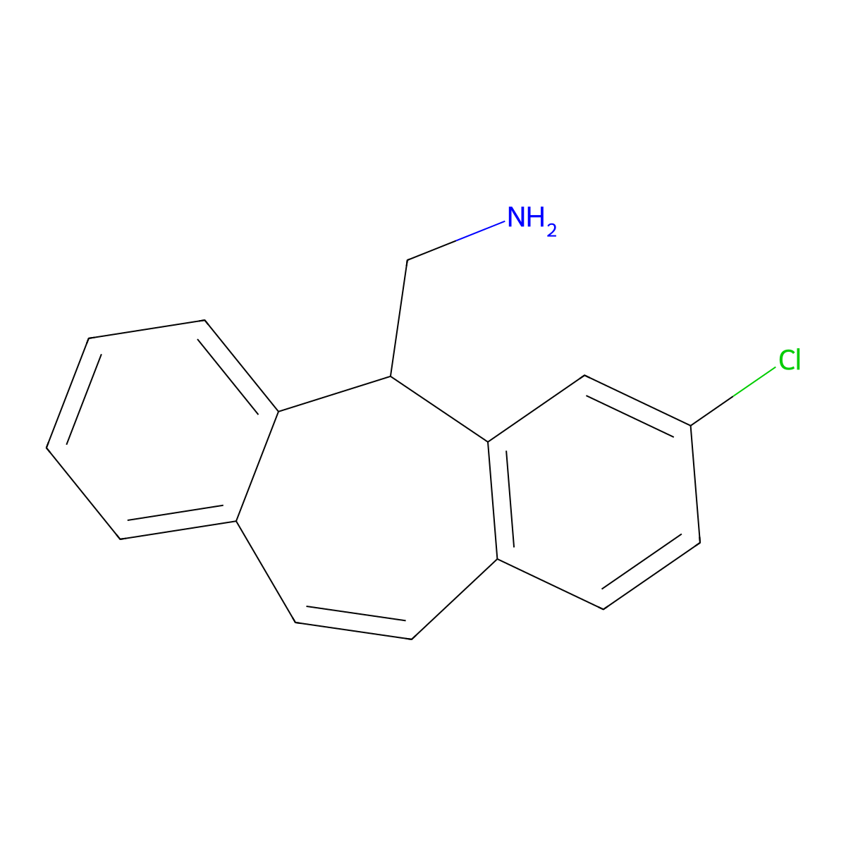 (3-chloro-5H-dibenzo[a,d]cyclohepten-5-yl)methylamine molecular structure, CAS 380635-96-1