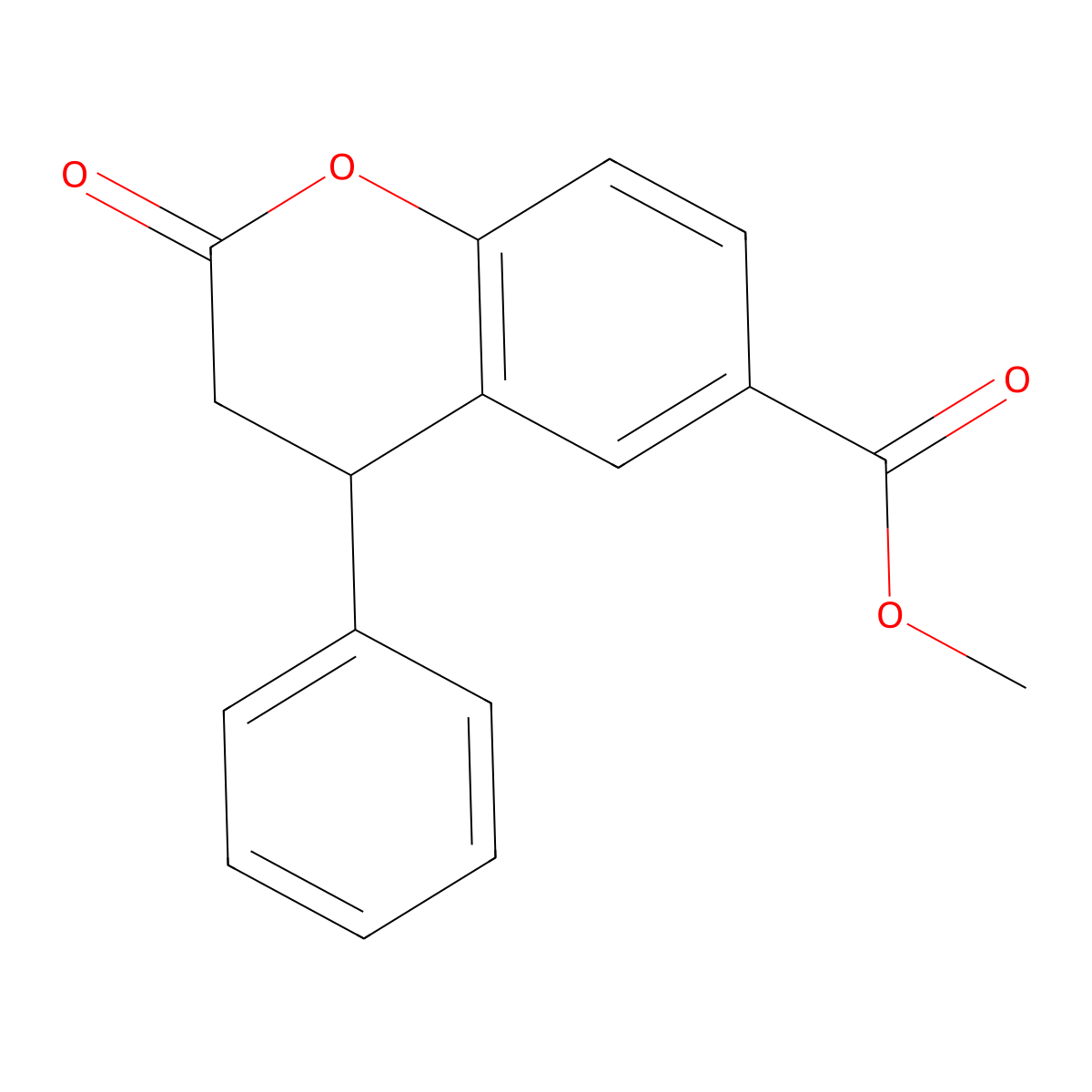 Methyl 2-oxo-4-phenyl-6-chromanecarboxylate molecular structure, CAS 380636-42-0