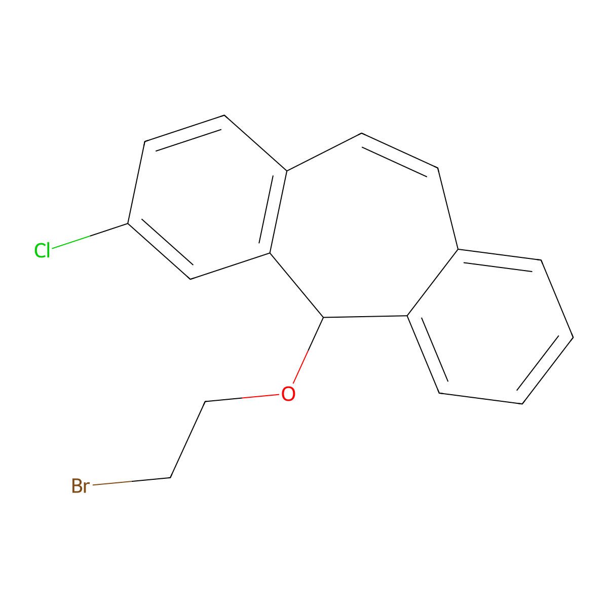 5-(2-bromoethoxy)-3-chloro-5H-dibenzo[a,d]cycloheptene molecular structure, CAS 380637-91-2