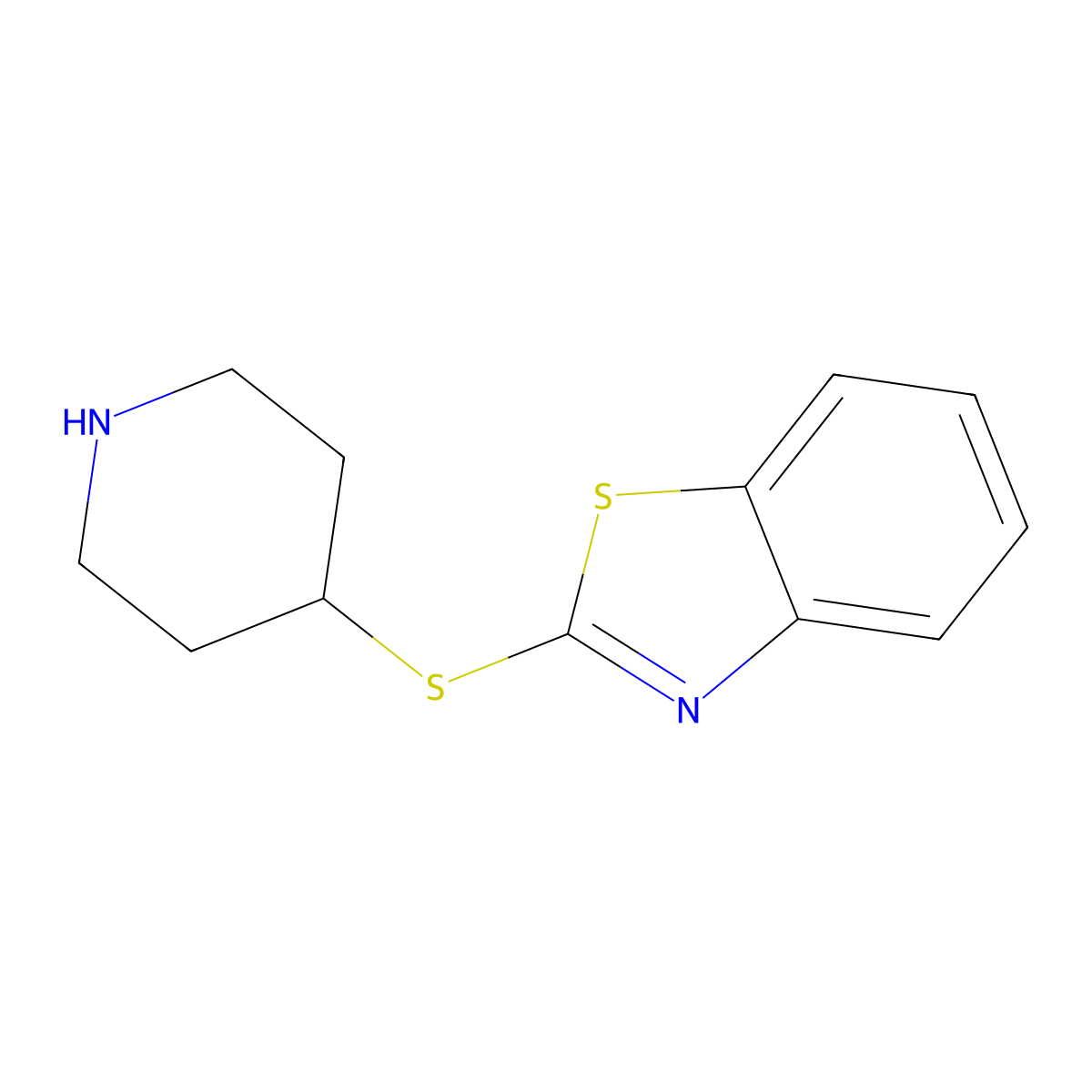 2-(Piperidin-4-ylthio)benzo[D]thiazole molecular structure, CAS 380637-96-7