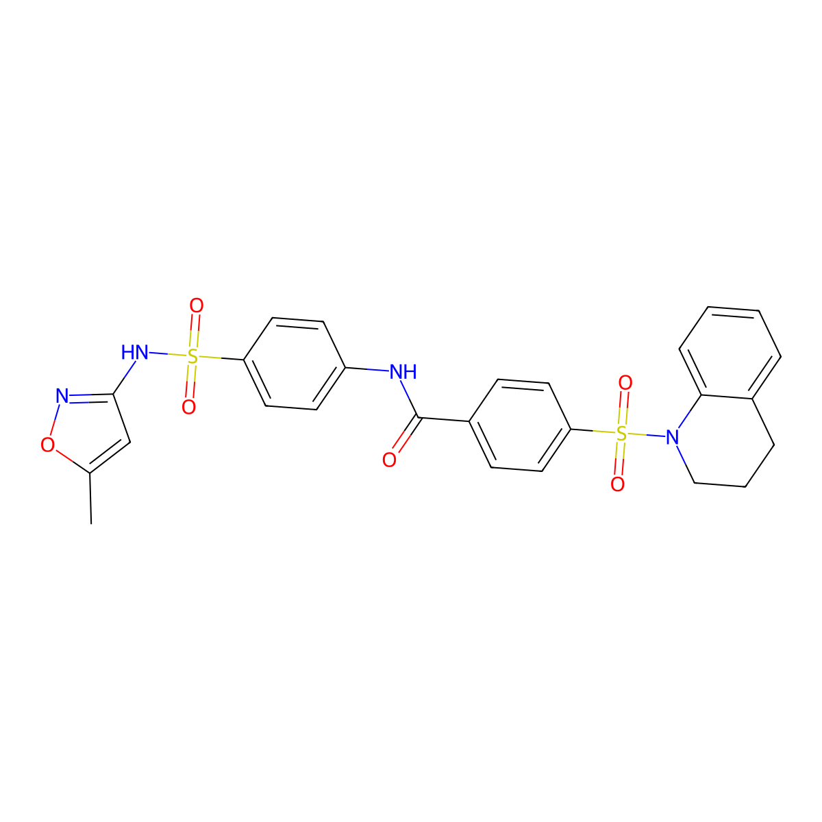 4-((3,4-dihydroquinolin-1(2H)-yl)sulfonyl)-N-(4-(N-(5-methylisoxazol-3-yl)sulfamoyl)phenyl)benzamide molecular structure, CAS 380638-33-5