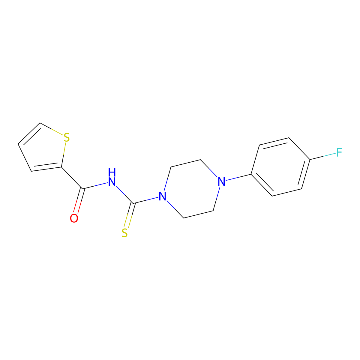 N-[4-(4-fluorophenyl)piperazine-1-carbothioyl]thiophene-2-carboxamide molecular structure, CAS 380638-34-6
