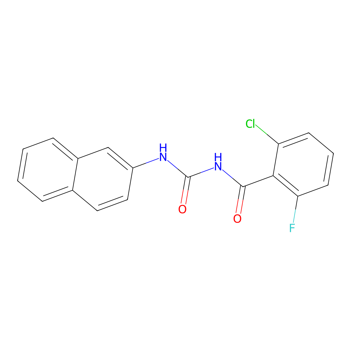 2-Chloro-6-fluoro-N-[(2-naphthalenylamino)carbonyl]benzamide molecular structure, CAS 380638-82-4