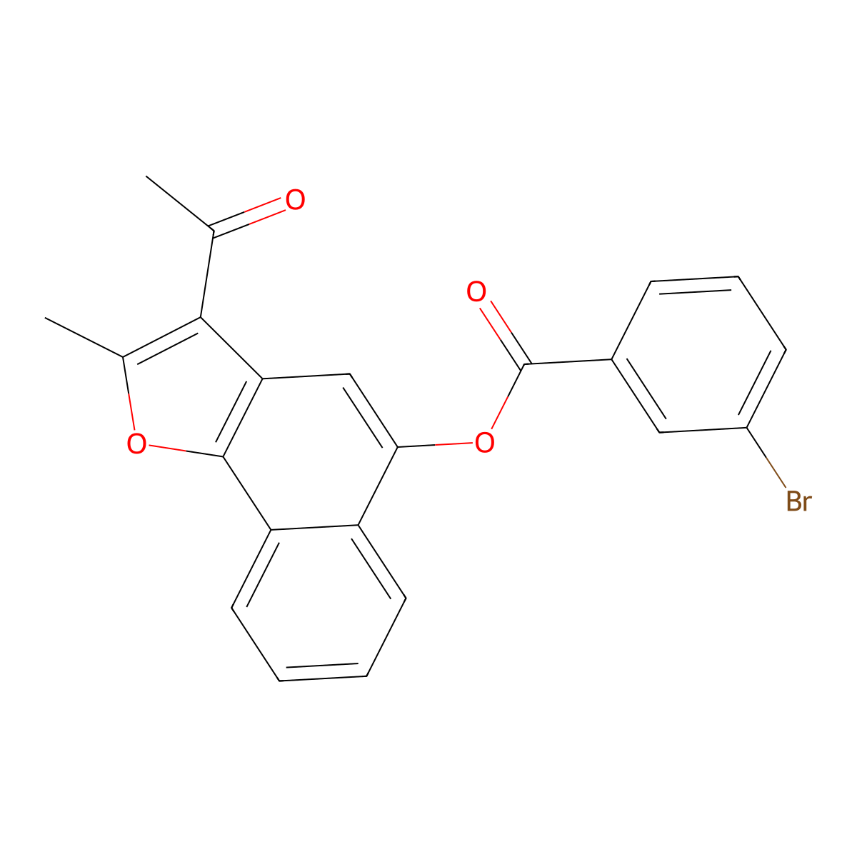 3-Acetyl-2-methylnaphtho[1,2-b]furan-5-yl 3-bromobenzoate molecular structure, CAS 380642-09-1