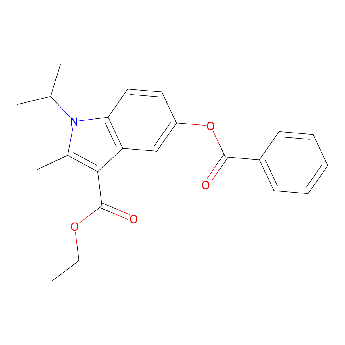 Ethyl 5-benzoyloxy-2-methyl-1-propan-2-ylindole-3-carboxylate molecular structure, CAS 380642-36-4