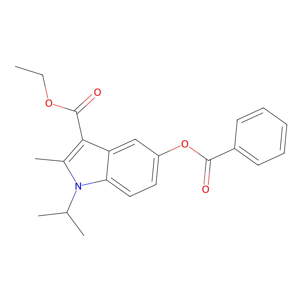 Ethyl 5-benzoyloxy-2-methyl-1-propan-2-ylindole-3-carboxylate molecular structure, CAS 380642-36-4