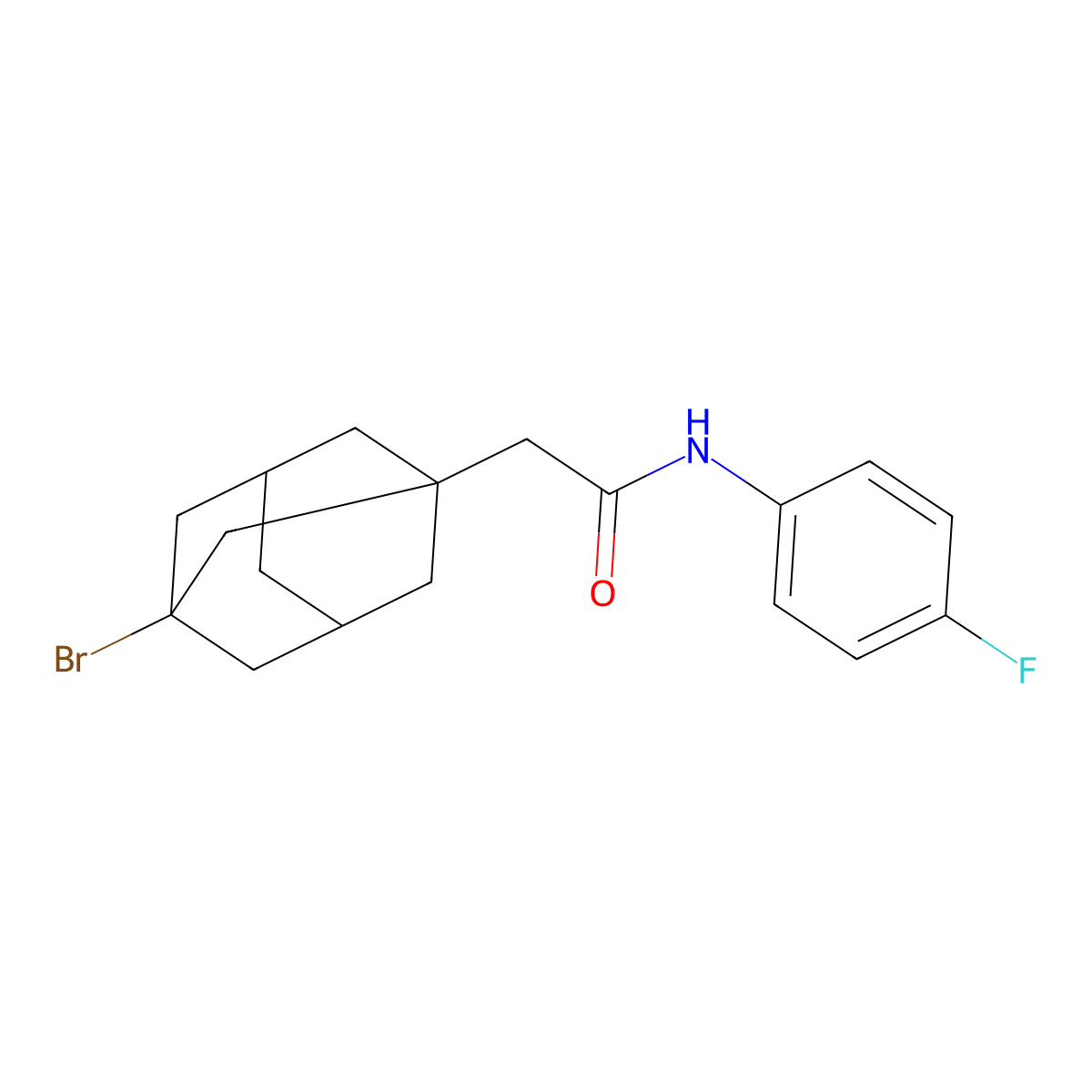 2-(3-bromoadamantan-1-yl)-N-(4-fluorophenyl)acetamide molecular structure, CAS 380643-13-0