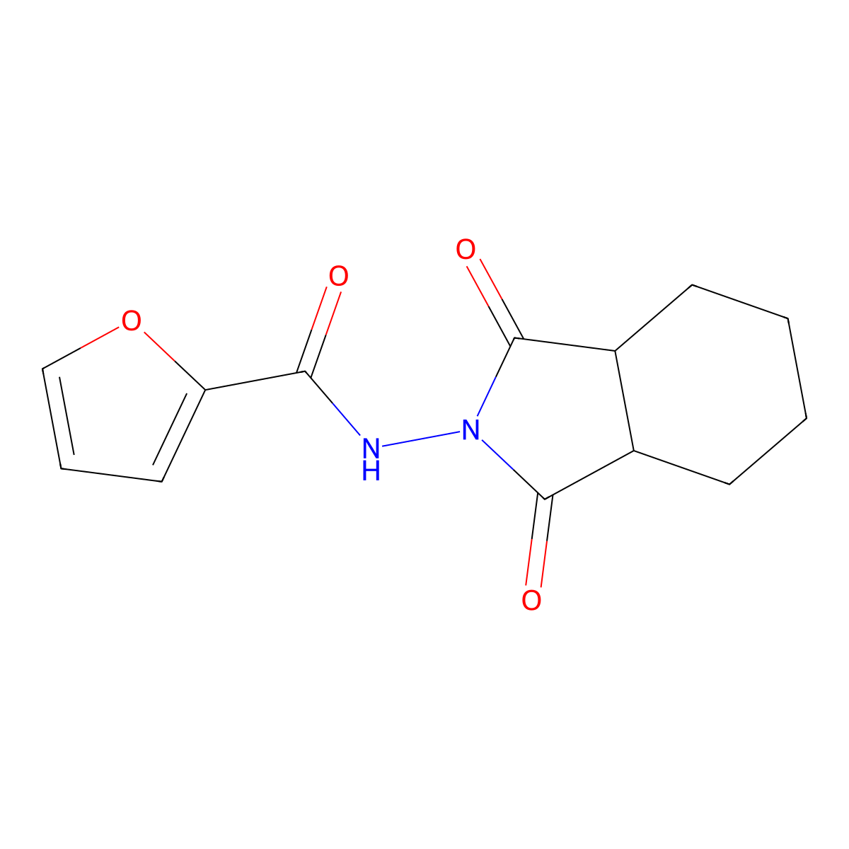 N-(1,3-dioxo-3a,4,5,6,7,7a-hexahydroisoindol-2-yl)furan-2-carboxamide molecular structure, CAS 380643-16-3