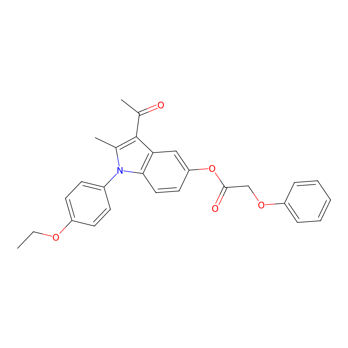 3-acetyl-1-(4-ethoxyphenyl)-2-methyl-1H-indol-5-yl phenoxyacetate molecular structure, CAS 380643-17-4