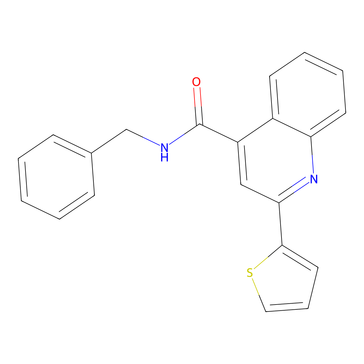 N-benzyl-2-thiophen-2-ylquinoline-4-carboxamide molecular structure, CAS 380643-39-0