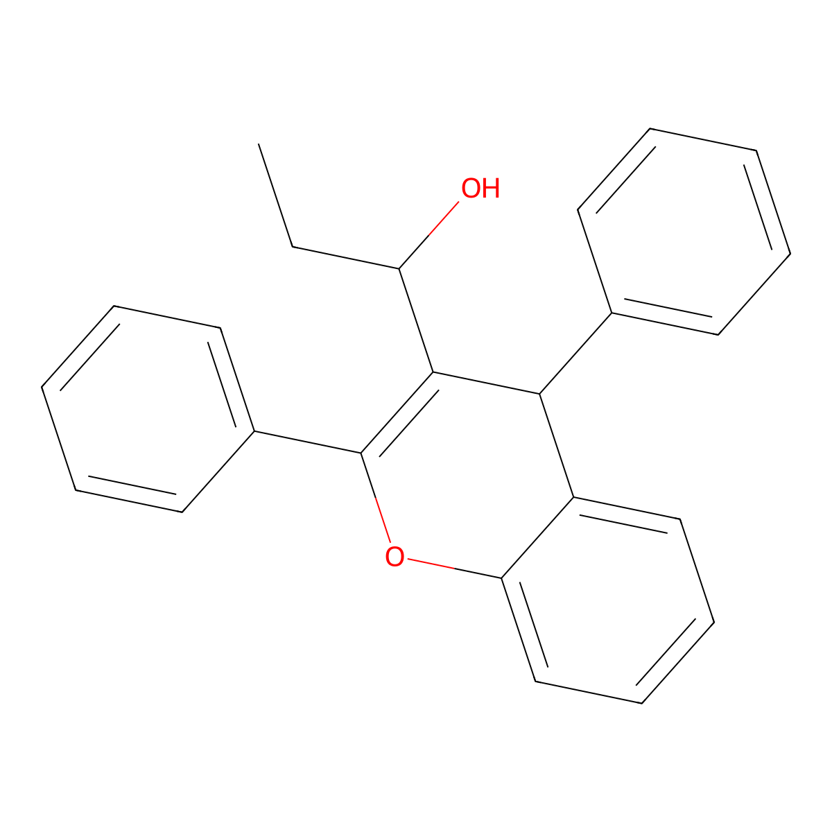 1-(2,4-diphenyl-4H-chromen-3-yl)propan-1-ol molecular structure, CAS 380643-70-9