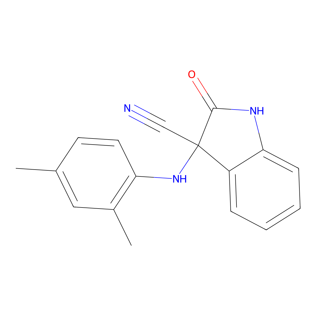 3-(2,4-dimethylanilino)-2-oxo-1H-indole-3-carbonitrile molecular structure, CAS 380644-05-3