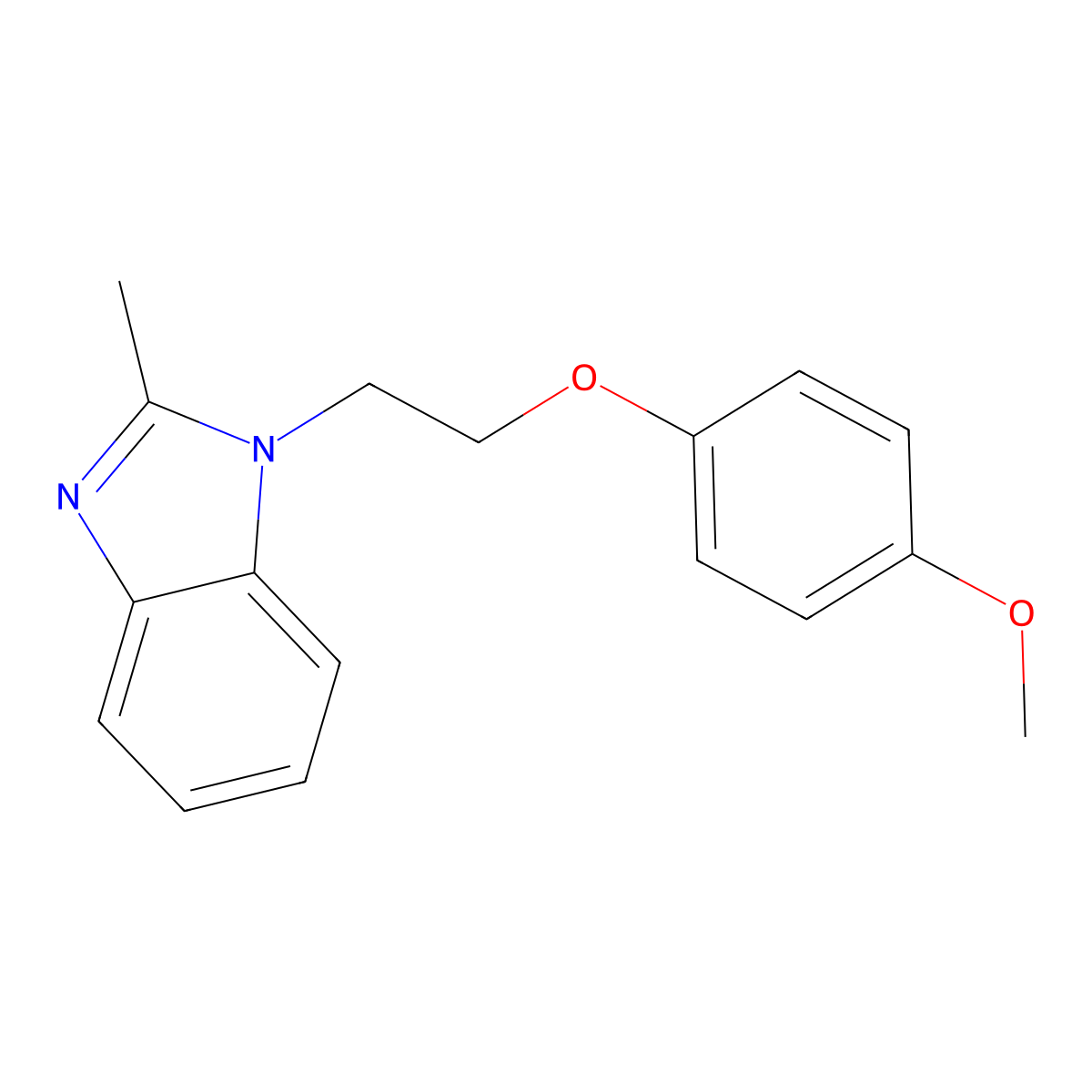 1-[2-(4-Methoxy-phenoxy)-ethyl]-2-methyl-1H-benzoimidazole molecular structure, CAS 380644-37-1
