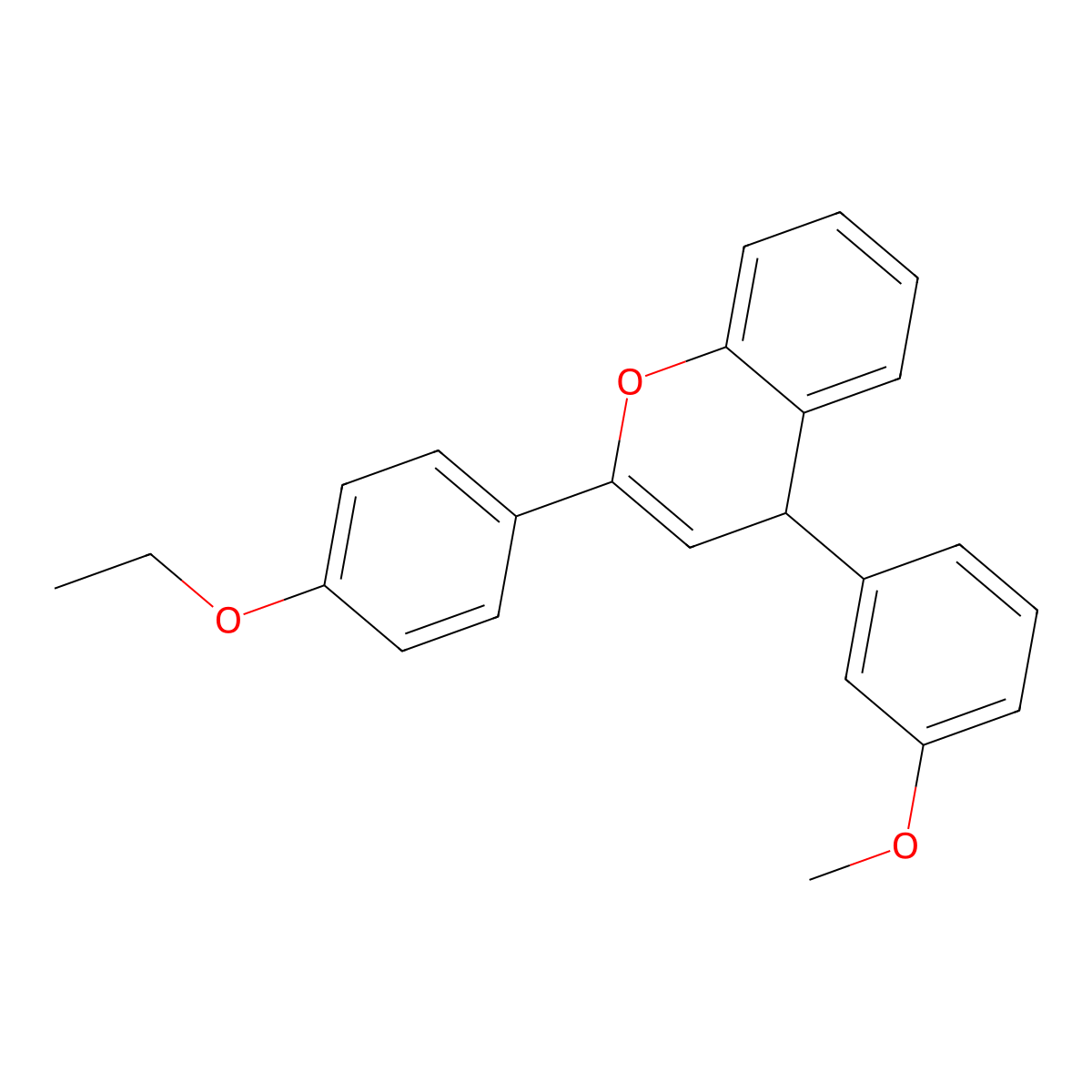 2-(4-ethoxyphenyl)-4-(3-methoxyphenyl)-4H-chromene molecular structure, CAS 380644-43-9