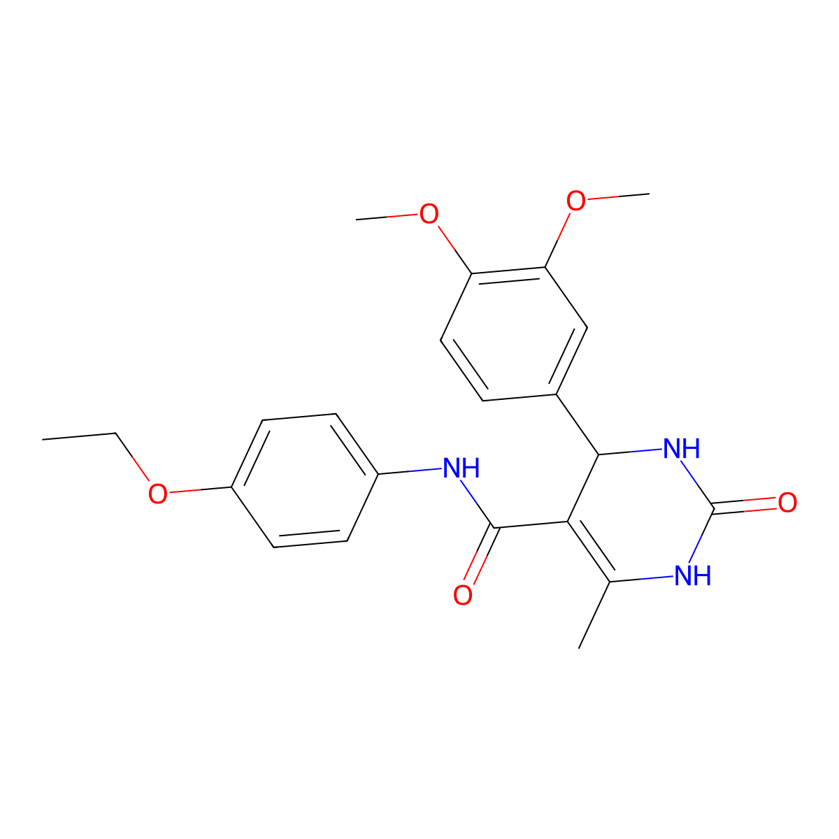 4-(3,4-dimethoxyphenyl)-N-(4-ethoxyphenyl)-6-methyl-2-oxo-1,2,3,4-tetrahydro-5-pyrimidinecarboxamide molecular structure, CAS 380644-44-0
