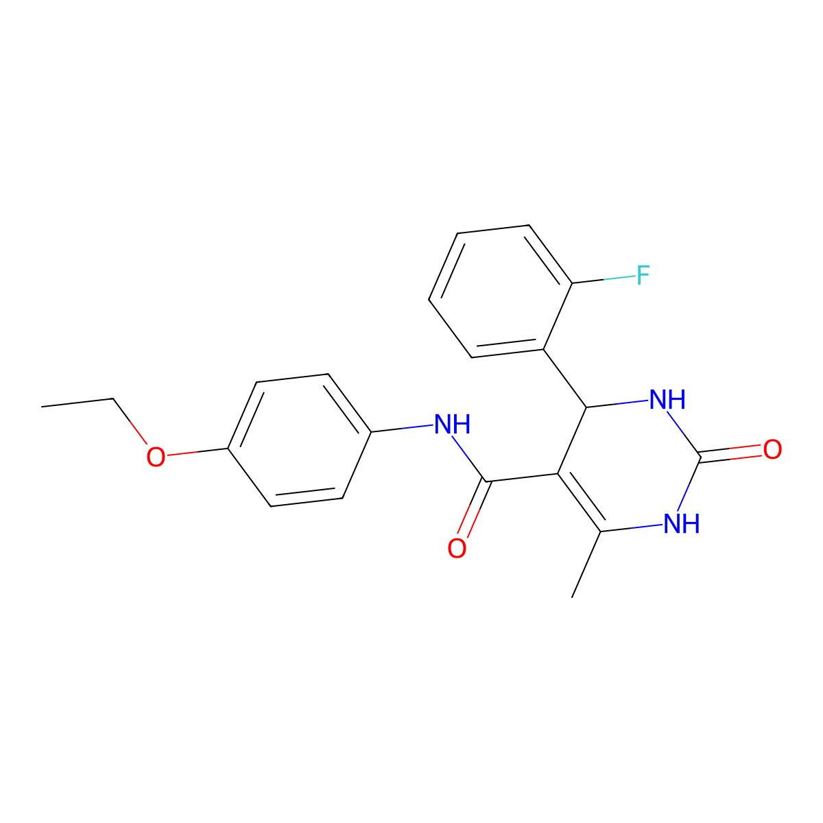 N-(4-ethoxyphenyl)-4-(2-fluorophenyl)-6-methyl-2-oxo-1,2,3,4-tetrahydropyrimidine-5-carboxamide molecular structure, CAS 380644-48-4