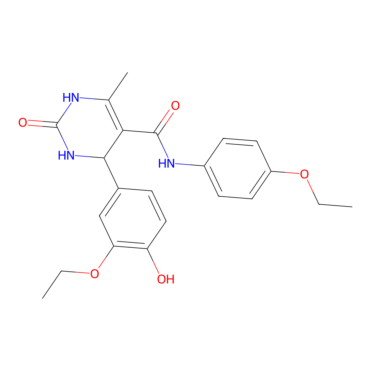4-(3-ethoxy-4-hydroxyphenyl)-N-(4-ethoxyphenyl)-6-methyl-2-oxo-1,2,3,4-tetrahydropyrimidine-5-carboxamide molecular structure, CAS 380644-49-5