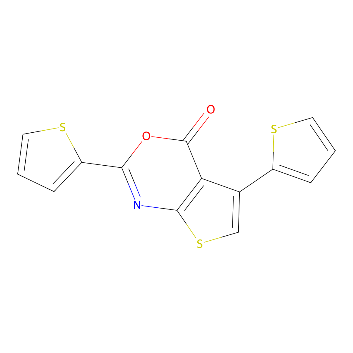 2,5-Dithiophen-2-ylthieno[2,3-d][1,3]oxazin-4-one molecular structure, CAS 380644-78-0