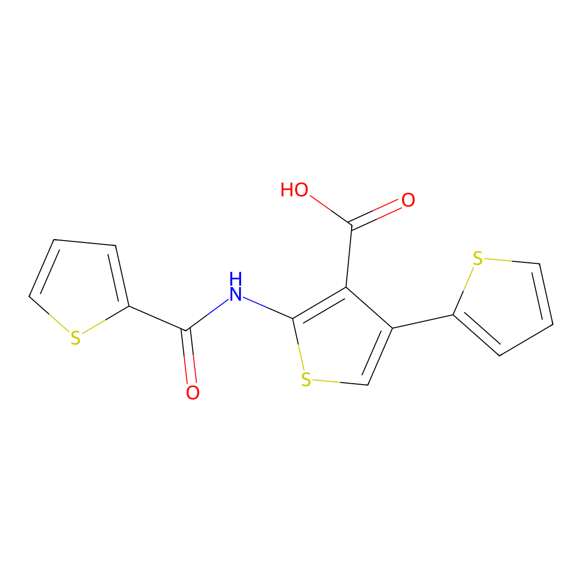 2-(Thiophene-2-carbonylamino)-4-thiophen-2-ylthiophene-3-carboxylic acid molecular structure, CAS 380644-85-9