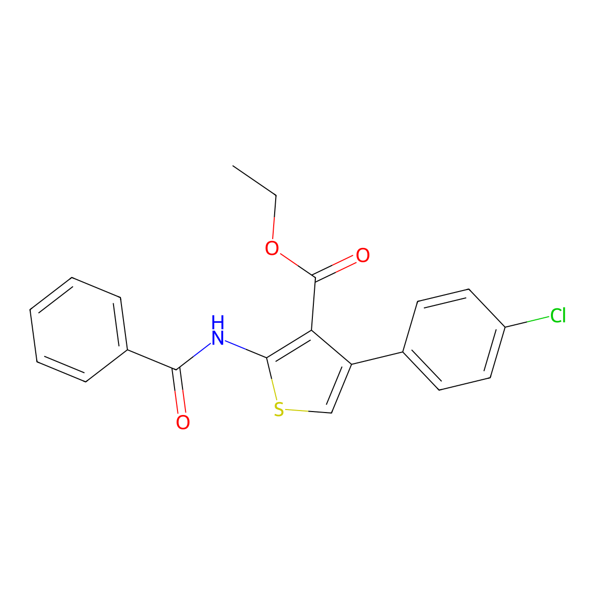Ethyl 2-benzamido-4-(4-chlorophenyl)thiophene-3-carboxylate molecular structure, CAS 380644-97-3
