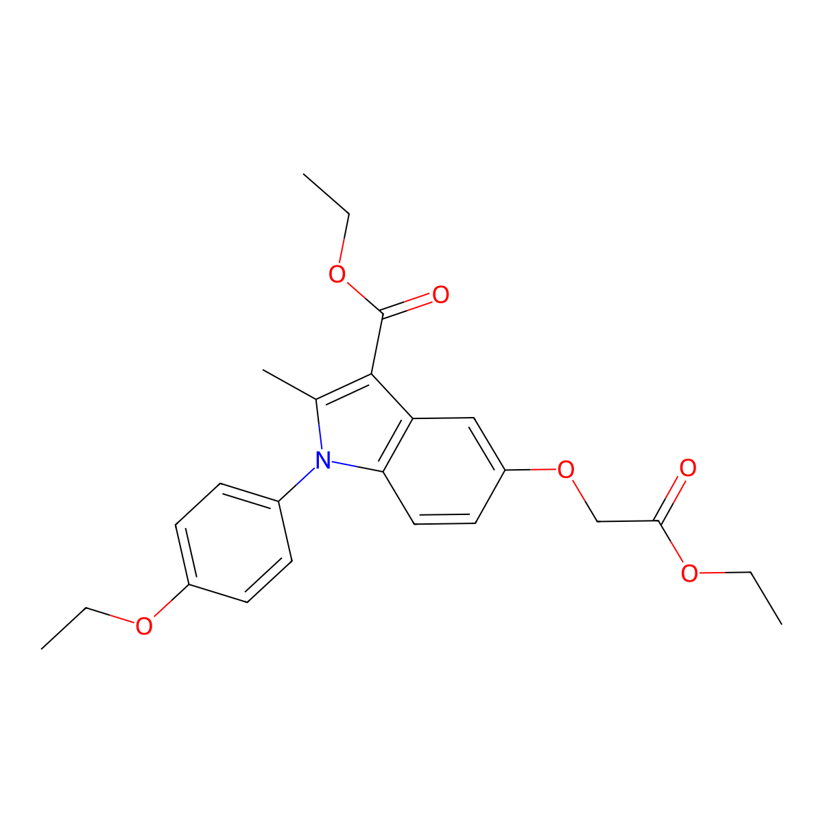 Ethyl 5-(2-ethoxy-2-oxoethoxy)-1-(4-ethoxyphenyl)-2-methylindole-3-carboxylate molecular structure, CAS 380645-12-5