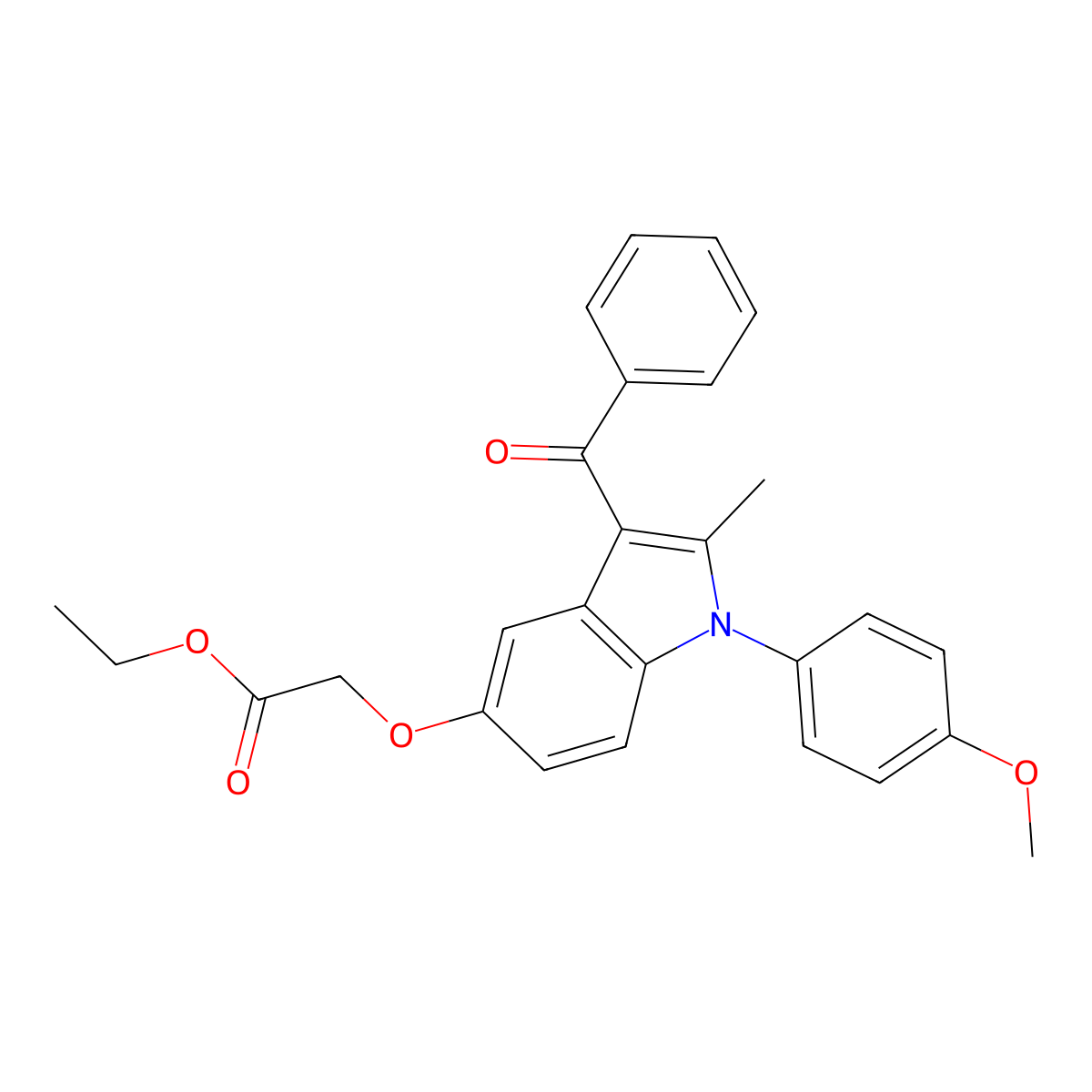 Ethyl 2-[3-benzoyl-1-(4-methoxyphenyl)-2-methylindol-5-yl]oxyacetate molecular structure, CAS 380645-13-6