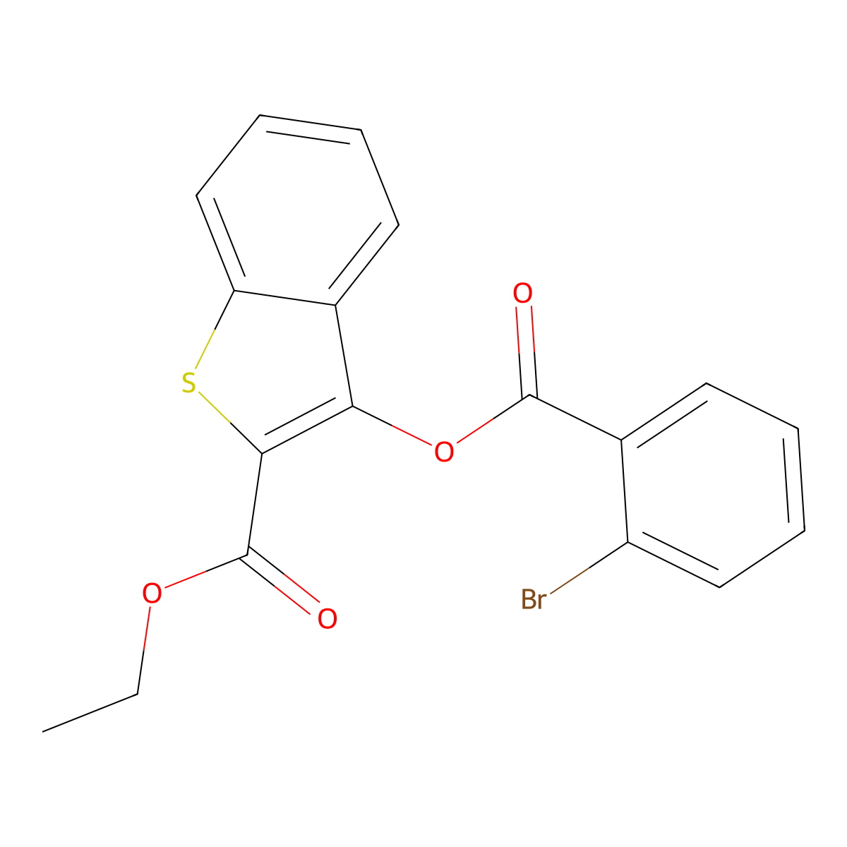 Ethyl 3-[(2-bromobenzoyl)oxy]-1-benzothiophene-2-carboxylate molecular structure, CAS 380645-40-9