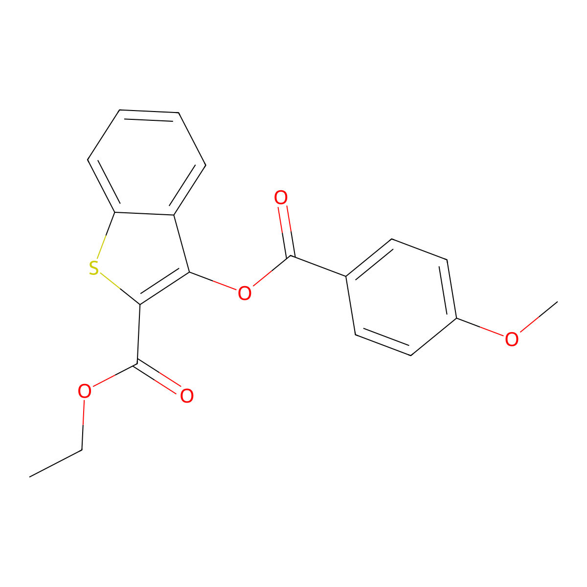 Ethyl 3-[(4-methoxybenzoyl)oxy]-1-benzothiophene-2-carboxylate molecular structure, CAS 380645-41-0