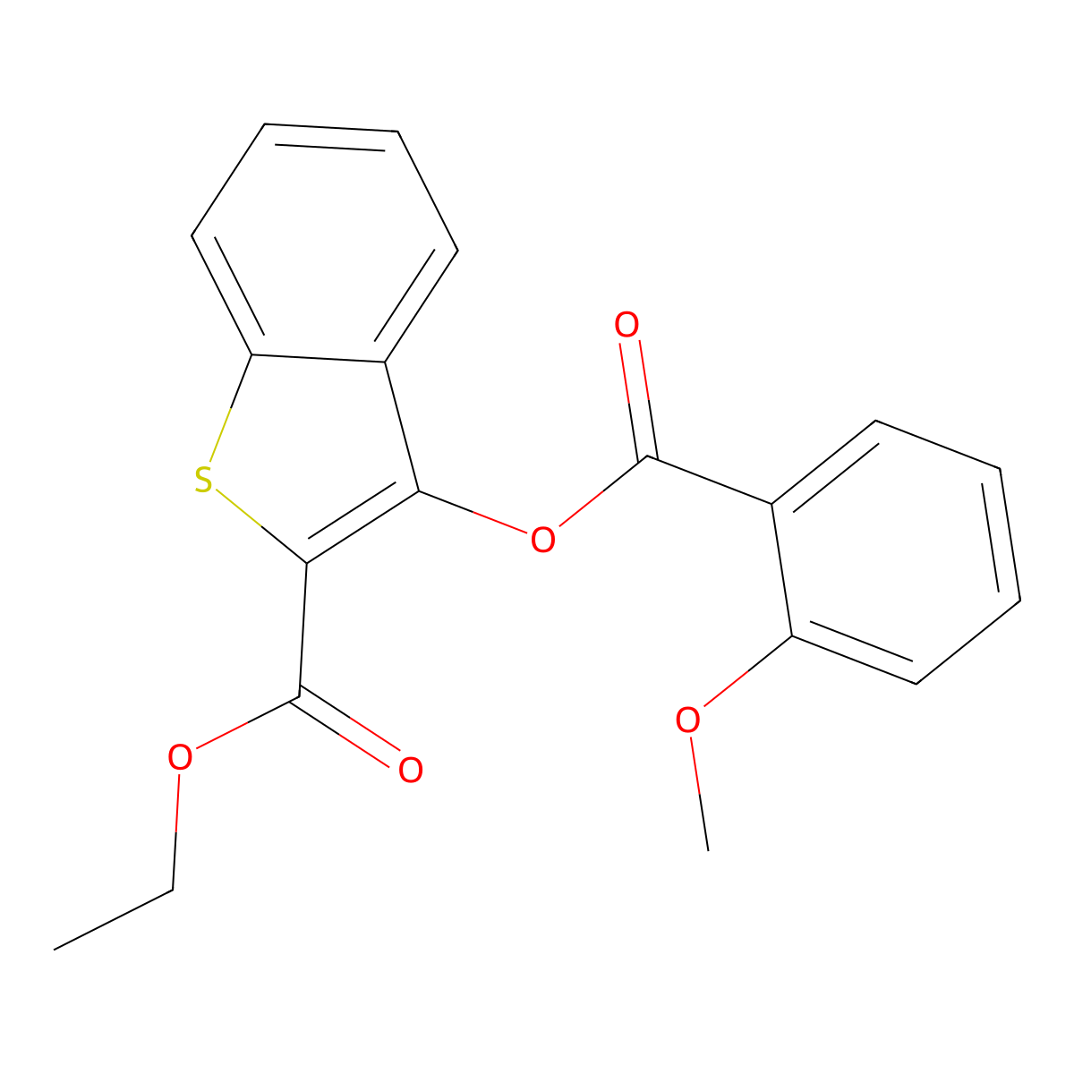 Ethyl 3-((2-methoxybenzoyl)oxy)benzo[b]thiophene-2-carboxylate molecular structure, CAS 380645-42-1